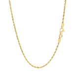 14k Yellow Gold Solid Diamond Cut Rope Chain 1.5mm thumbnail 4
