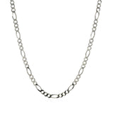 2.6mm 14k White Gold Solid Figaro Chain thumbnail 3