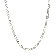Load image into Gallery viewer, 2.6mm 14k White Gold Solid Figaro Chain