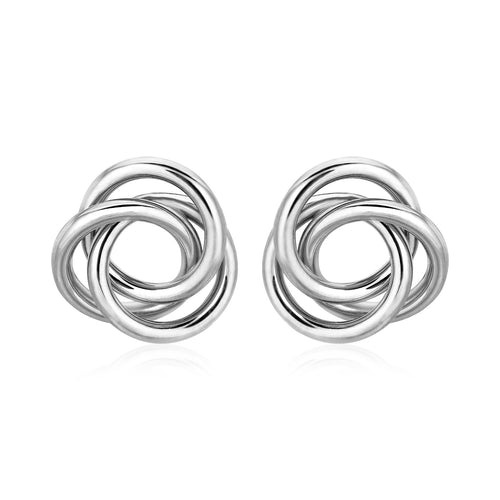 Polished Open Love Knot Earrings in Sterling Silver