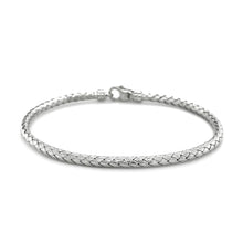 Load image into Gallery viewer, Fancy Weave Bangle in 14k White Gold (3.0mm)