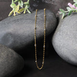 Diamond Cut Bead Links Pendant Chain in 14k Two Tone Gold (3.5mm) thumbnail 3