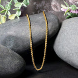 2.1mm 14k Yellow Gold Round Wheat Chain thumbnail 5