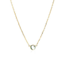 Load image into Gallery viewer, 14k Yellow Gold 17 inch Necklace with Round Blue Topaz