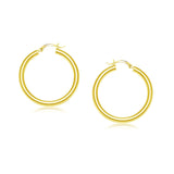 14k Yellow Gold Polished Hoop Earrings (25 mm) thumbnail 1