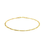 14k Yellow Gold Figaro Bracelet 1.5mm thumbnail 3