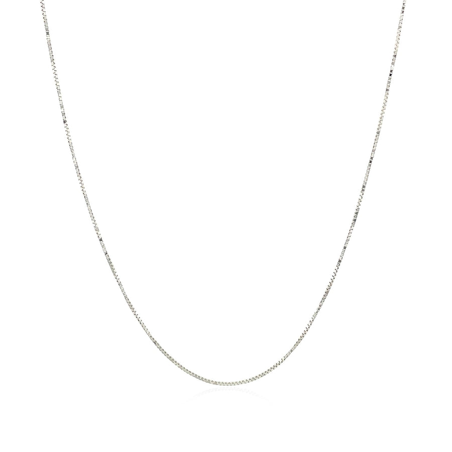 10k White Gold Classic Box Chain 0.45mm
