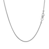 14k White Gold Diamond Cut Round Wheat Chain 1.2mm thumbnail 3