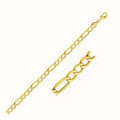 10K yellow gold Figaro chain with alternating short and elongated links
