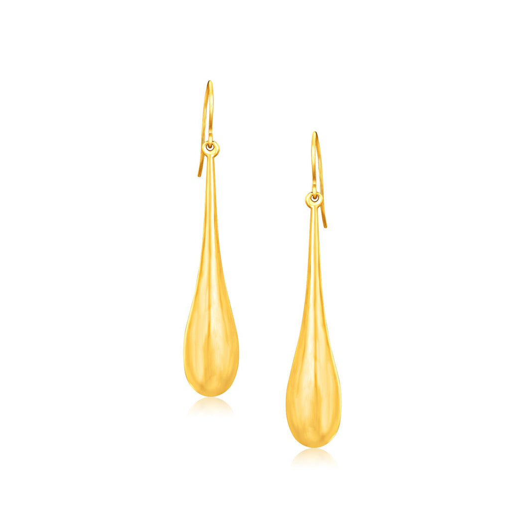 14k Yellow Gold Dramatic Drop Earrings