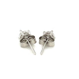 Sterling Silver 4mm Faceted White Cubic Zirconia Stud Earrings thumbnail 3