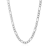 3.8mm 14k White Gold Solid Figaro Chain thumbnail 2