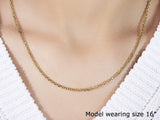 2.6mm 14k Yellow Gold Diamond Cut Cable Link Chain thumbnail 6