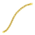 14K yellow gold Byzantine link bracelet with woven rope-pattern chain