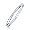14K white gold 6.0mm classic slip-on bangle with smooth seamless band