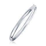 14K white gold 6.0mm classic slip-on bangle with smooth seamless band thumbnail 1