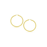 14k Yellow Gold Polished Hoop Earrings (15 mm) thumbnail 1