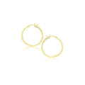 14K yellow gold polished hoop earrings, 20 mm, no stones
