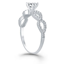 Load image into Gallery viewer, 14k White Gold Double Infinity Diamond Engagement Ring