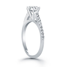 Load image into Gallery viewer, 14k White Gold Micro Prong Diamond Cathedral Engagement Ring