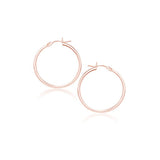 14k Rose Gold Polished Hoop Earrings (25 mm) thumbnail 2