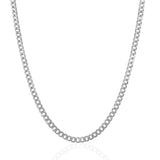 3.6mm 14k White Gold Solid Curb Chain thumbnail 3