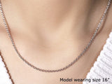 2.2mm 14k White Gold Forsantina Lite Cable Link Chain thumbnail 5