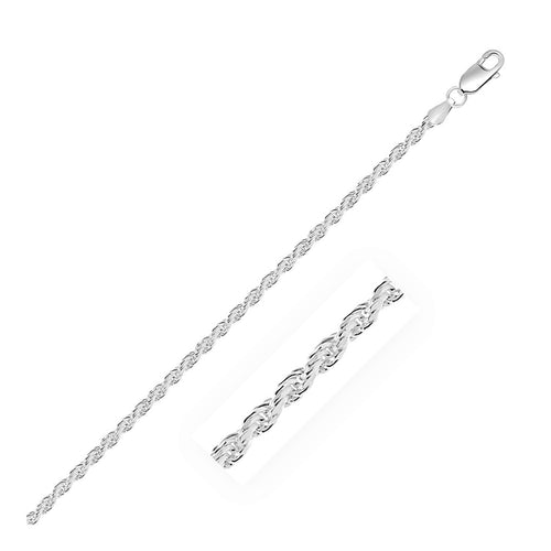 Sterling Silver 2.9mm Diamond Cut Rope Style Chain