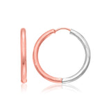 14k Rose & White Gold Hinged Hoop Earrings thumbnail 1