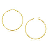 14k Yellow Gold Polished Hoop Earrings (45 mm) thumbnail 1
