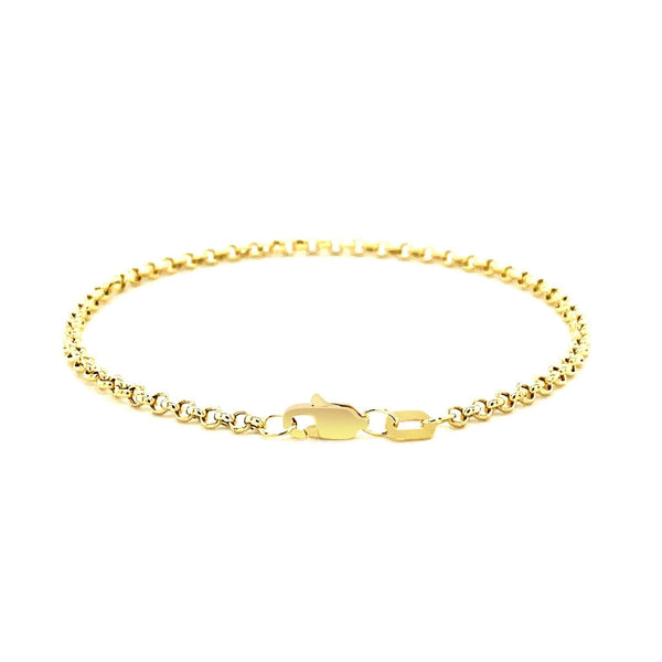 2.3mm 14k Yellow Gold Rolo Bracelet