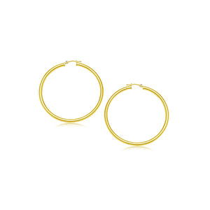 14k Yellow Gold Polished Hoop Earrings (2- mm)