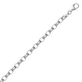 Sterling Silver Polished Charm Bracelet with Rhodium Plating thumbnail 2