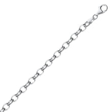 Load image into Gallery viewer, Sterling Silver Polished Charm Bracelet with Rhodium Plating