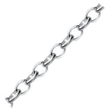 Sterling Silver Polished Charm Bracelet with Rhodium Plating thumbnail 3