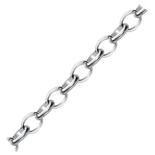Load image into Gallery viewer, Sterling Silver Polished Charm Bracelet with Rhodium Plating
