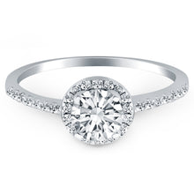 Load image into Gallery viewer, 14k White Gold Diamond Halo Collar Engagement Ring