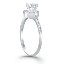 Load image into Gallery viewer, 14k White Gold Diamond Halo Collar Engagement Ring