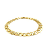 8.2mm 14k Yellow Gold Solid Curb Bracelet thumbnail 4