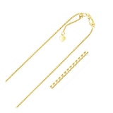 14k Yellow Gold Adjustable Box Chain 1.1mm thumbnail 2