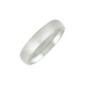 14K white gold 5mm comfort fit wedding band with no stones