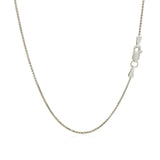 14k White Gold Diamond Cut Round Wheat Chain 1.0mm thumbnail 4