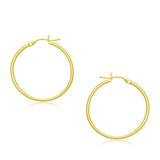14k Yellow Gold Polished Hoop Earrings (30 mm) thumbnail 1