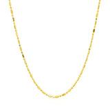 14k Yellow Gold Diamond-Cut Alternating Bead Chain 1.2mm thumbnail 2