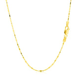 14k Yellow Gold Diamond-Cut Alternating Bead Chain 1.2mm thumbnail 3