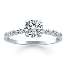Load image into Gallery viewer, 14k White Gold Diamond Engagement Ring with Shared Prong Diamond Accents