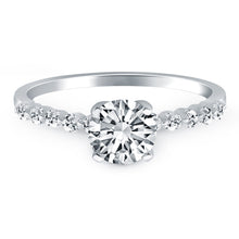 Load image into Gallery viewer, 14k White Gold Diamond Engagement Ring with Shared Prong Diamond Accents