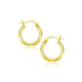 14k Yellow Gold Polished Hoop Earrings (15 mm) thumbnail 2