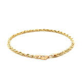 3.0mm 14k Yellow Gold Solid Diamond Cut Rope Bracelet thumbnail 4