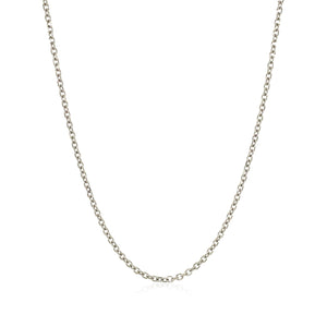 14k White Gold Diamond Cut Cable Link Chain 1.5mm